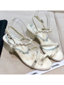 Chanel Lambskin Pearl Sandals G37272 White 2021