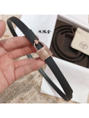 Hermes Leather Belt 13mm with Lock Buckle Black 2021