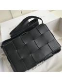 Bottega Veneta Cassette Small Crossbody Messenger Bag in Maxi Weave Black 2019