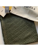 Fendi FF Wool Silk Scarf 140x140cm Green 2020