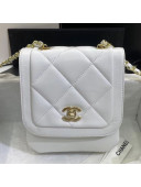 Chanel Quilted Lambskin Vertical Flap Bag AS1895 White 2020