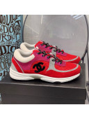 Chanel Fabric & Suede Sneakers G38299 Pink/Red 2021