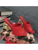 Dolce & Gabbana DG Calf Leather Slide Sandals 10.5cm Red/Gold 2021 