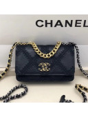 Chanel Crochet Quilted Calfskin 19 Wallet on Chain WOC AP0957 Black 2021 TOP