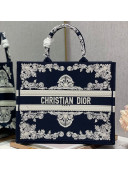 Dior Large Book Tote Bag in Blue and White Cornely-Effect Embroidery M1286 2022 22