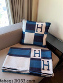 Hermes Avalon Wool Pillow/Blanket 50x50cm Navy Blue 2021 110273
