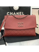 Chanel Quilted Calfskin Triple Flap Bag A8095# Red 2020