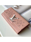 Louis Vuitton Monogram Flowers Taurillon Leather Capucines Wallet M62556 Pink 2018