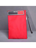 Prada Nylon Pouch with Leather Trim 2NH006 Red 2018