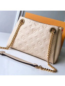Louis Vuitton Embossed and Grained Calf Leather Surene BB Bag Creme 2018