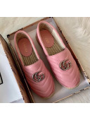 Gucci Matelassé Chevron Leather Espadrille 628086 Pastel Pink 2020