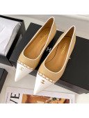 Chanel Lambskin Chain Pointed Toe Ballerinas Apricot 2021