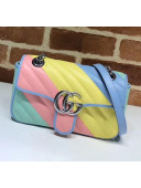 Gucci GG Marmont Matelassé Mini Chain Shoulder Bag 446744 Multicolor Pastel 2020