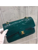 Chanel Alligator Skin Medium Classic Flap Bag Green