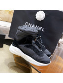 Chanel Down Ankle Boots Black 2021 1116112