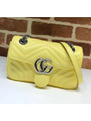 Gucci GG Marmont Matelassé Mini Chain Shoulder Bag 446744 Pastel Yellow 2020
