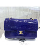 Chanel Alligator Skin Medium Classic Flap Bag Royal Blue
