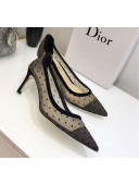 Dior J'adior D-Moi Point Heel 65mm Pump in Dotted Mesh Black 2019