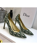 Dior J'adior D-Moi Point Heel 95mm Pump in Green Oblique Canvas 2019