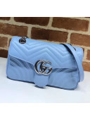 Gucci GG Marmont Matelassé Small Shoulder Bag 443497 Pastel Blue 2020