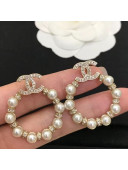 Chanel Pearl Hoop Earrings AB5627 2021