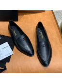 Chanel Calfskin Loafers with CC Logo Charm G36717 All Black 2020