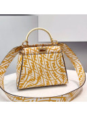 Fendi Peekaboo Mini Bag in FF Vertigo Leather Yellow/White 2021