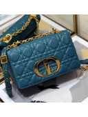 Dior Small Caro Chain Bag in Soft Cannage Calfskin Ocean Blue 2021