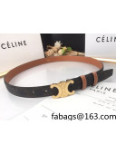 Celine Triomphe Canvas Belt 25mm with Logo Buckle Brown 2021