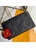 Louis Vuitton Monogram Empreinte Leather Flower Zipped Card Holder M68338 Dark Blue 2019