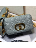 Dior Small Caro Chain Bag in Soft Cannage Calfskin Light Grey 2021