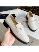Chanel Quilted Lambskin Loafers with CC Band G36436 White 2020