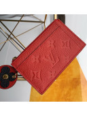 Louis Vuitton Monogram Empreinte Leather Flower Zipped Card Holder M68338 Red 2019