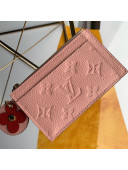 Louis Vuitton Monogram Empreinte Leather Flower Zipped Card Holder M68338 Pink 2019
