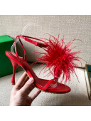 Bottega Veneta Feather Dot Heel Sandals 9cm Red 2021