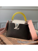 Louis Vuitton Capucines Mini Bag with Translucent Top Handle M56072 Black/Yellow 2020
