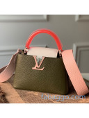Louis Vuitton Capucines Mini Bag with Translucent Top Handle M56072 Green/Pink 2020
