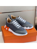 Hermes Bouncing Calfskin & Canvas Sneakers Grey 2021(For Men)