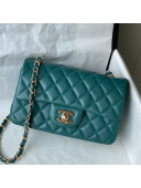 Chanel Lambskin Classic Mini Flap Bag A69900 Peacock Green 2021