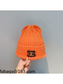 Celine Rabbit Fur Knit Hat Orange 2021 110429