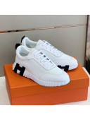 Hermes Bouncing Calfskin & Canvas Sneakers White 2021(For Men)
