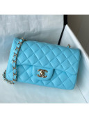 Chanel Lambskin Classic Mini Flap Bag A69900 Neon Blue 2021  
