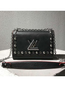 Louis Vuitton Epi Leather Twist MM Bag with Studs M53520 Black 2018