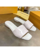 Louis Vuitton One-Stone Monogram Calfskin Flat Slide Sandals White 2020