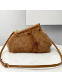 Fendi First Small Mink Fur Bag Brown 2021 80018M