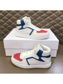 Celine Leather Hight-Top Sneakers White/Red/Blue 2021（For Men）
