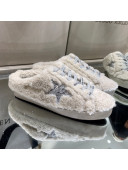 Golden Goose GGDB Super-Star Sequins & Shearling Sneakers Mules Silver/Off-white 2021