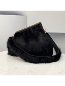 Fendi First Medium Mink Fur Bag Black 2021 80018L