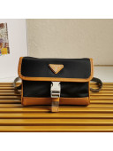 Prada Re-Nylon and Saffiano Leather Smartphone Case Mini Bag 2ZH108 Black/Yellow 2021