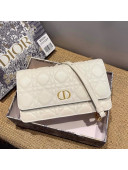 Dior Caro Belt Pouch with Chain in Latte White Supple Cannage Calfskin 2021
